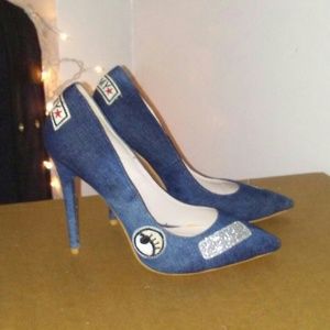 Denim heels